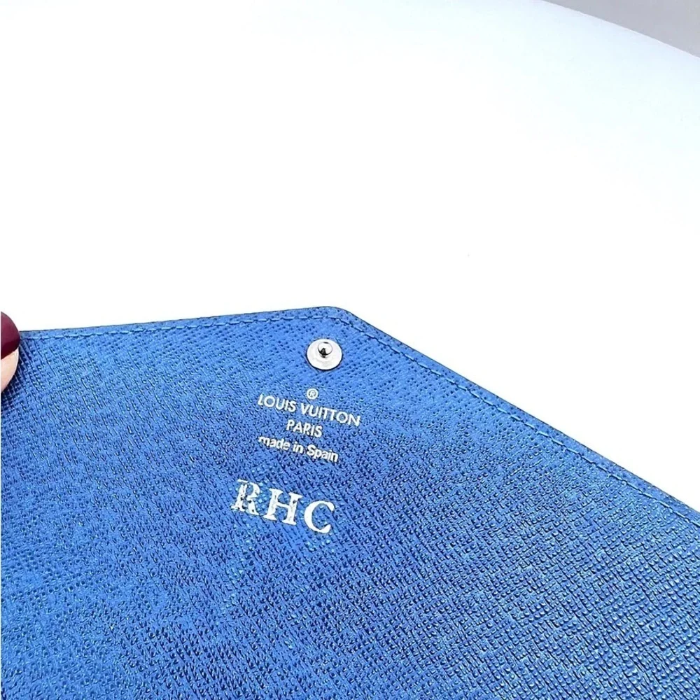 LOUIS VUITTON Epi Leather Sarah Wallet Blue Continental Flap